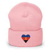 Polyamory Flag Embroidered Heart Beanie: Celebratory LGBTQ+ Pride Design